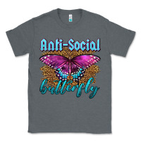Charcoal Heather Western Anti-Social Butterfly Classic Tee - LillyAllenDesigns