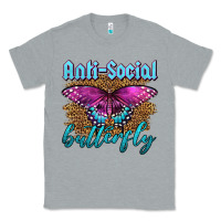 Heather Grey Western Anti-Social Butterfly Classic Tee - LillyAllenDesigns