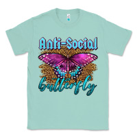 Seafoam Western Anti-Social Butterfly Classic Tee - LillyAllenDesigns