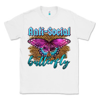 White Western Anti-Social Butterfly Classic Tee - LillyAllenDesigns