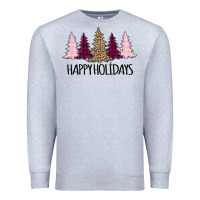 Heather Grey Happy Holidays Tree Premium Sweatshirt - Bettercallsaul