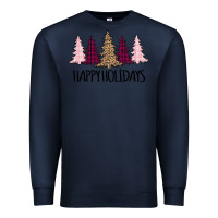 Navy Happy Holidays Tree Premium Sweatshirt - Bettercallsaul