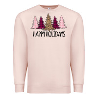 Pale Pink Happy Holidays Tree Premium Sweatshirt - Bettercallsaul