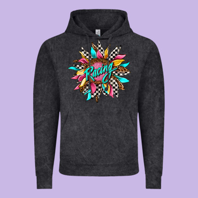 Racing Sunflower Front Vintage Hoodie Designed By Adodesignshop