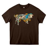 Charolais Bull With Sunflowers And Gemstone Western Patterns Heavy Core Tee | Teevron