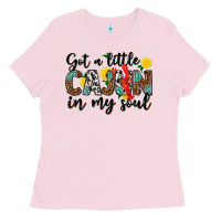 Bubblegum Pink got a little cajun in my soul Ladies Tee - texasbilliewilder