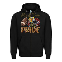 Black small town big pride maroon yellow Zipper Hoodie - MaliasSmallBusiness