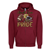 Burgundy small town big pride maroon yellow Zipper Hoodie - MaliasSmallBusiness