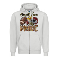 Dove Grey small town big pride maroon yellow Zipper Hoodie - MaliasSmallBusiness