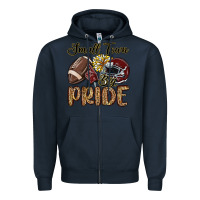 Navy small town big pride maroon yellow Zipper Hoodie - MaliasSmallBusiness