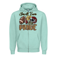 Seafoam small town big pride maroon yellow Zipper Hoodie - MaliasSmallBusiness