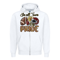 White small town big pride maroon yellow Zipper Hoodie - MaliasSmallBusiness