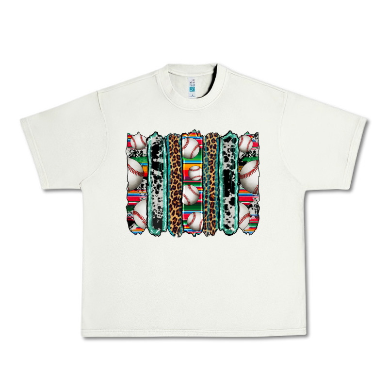 Baseball Serape Cowhide Turquoise Leopard Glitter  Brushstrokes Urban Heavy Tee by Artiststas | Teevron