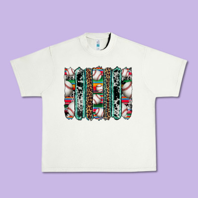 Baseball Serape Cowhide Turquoise Leopard Glitter  Brushstrokes Urban Heavy Tee Designed By Artiststas