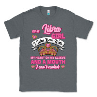 Charcoal Heather As A Libra Girl I Was Born With My Heart On My Sleeve And A Mouth Classic Tee - Jasminsmagicworld