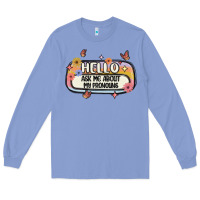 Colony Blue ask me about my pronouns Long Sleeve Tee - MaliasSmallBusiness