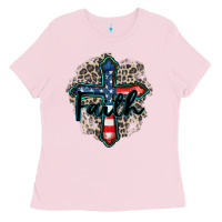 Bubblegum Pink faith usa Ladies Tee - Zillion Design Studio