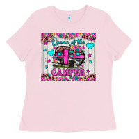 Bubblegum Pink queen of the camper Ladies Tee - JahusDesignShop