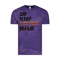 Cloud Purple eat sleep latino repeat Vintage Tee - BundleAndBundleShop