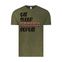 Vintage Olive eat sleep latino repeat Vintage Tee - BundleAndBundleShop