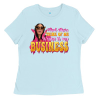 Baby Blue afro black boss lady Ladies Tee - texasbilliewilder