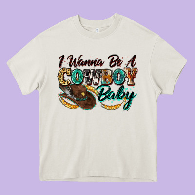 I Wanna Be A Cowboy Baby Heavy Core Tee Designed By Zillion Design Studio