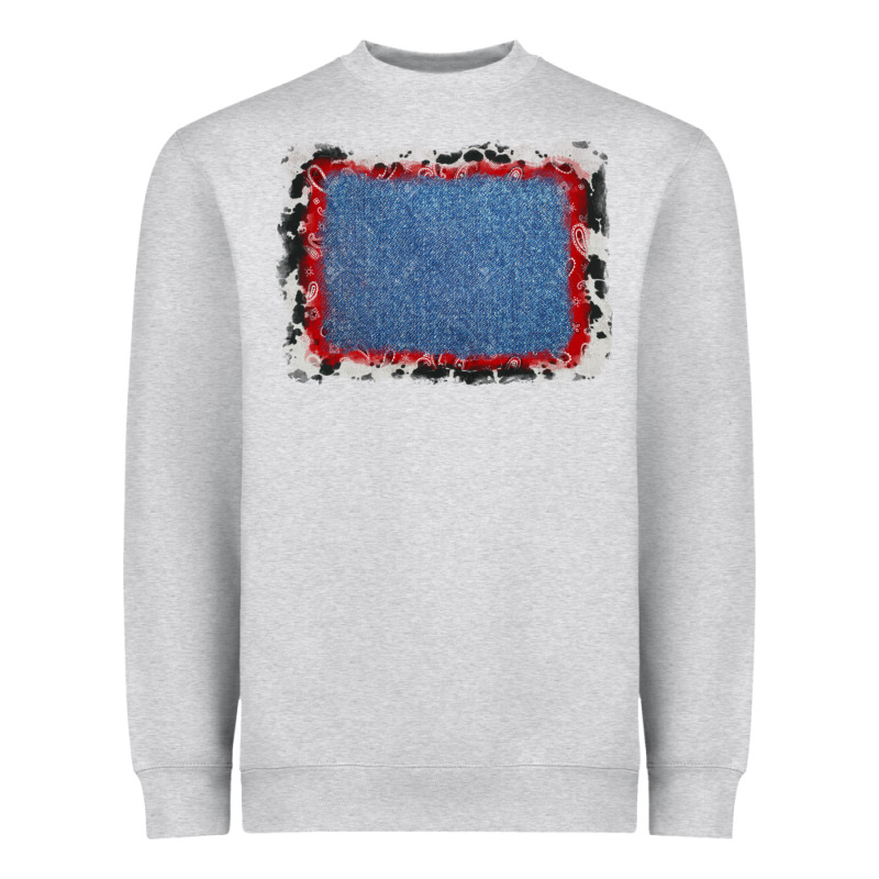 Cowhide Bandana Denim Background Heavyweight Sweatshirt by AdoDesignShop | Teevron