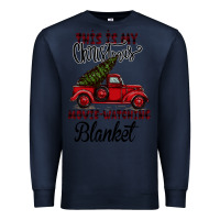 Navy Christmas Movie Watching Blanket Premium Sweatshirt - Bettercallsaul