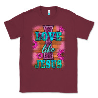 Burgundy love like jesus Classic Tee - BarkalooDesign