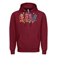 Burgundy mexican christmas Zipper Hoodie - MaliasSmallBusiness