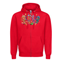 Red mexican christmas Zipper Hoodie - MaliasSmallBusiness