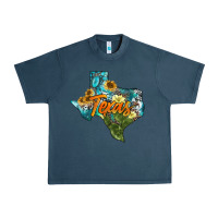Midnight Navy western texas map Urban Heavy Tee - AdoDesignShop
