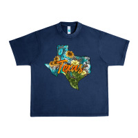 Navy western texas map Urban Heavy Tee - AdoDesignShop