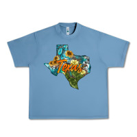 Pebble Blue western texas map Urban Heavy Tee - AdoDesignShop