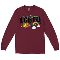 Burgundy lgbtq  friendly Long Sleeve Tee - MaliasSmallBusiness