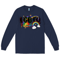 Navy lgbtq  friendly Long Sleeve Tee - MaliasSmallBusiness
