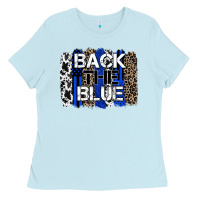 Baby Blue back the blue brushstroke Ladies Tee - Zillion Design Studio