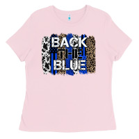 Bubblegum Pink back the blue brushstroke Ladies Tee - Zillion Design Studio