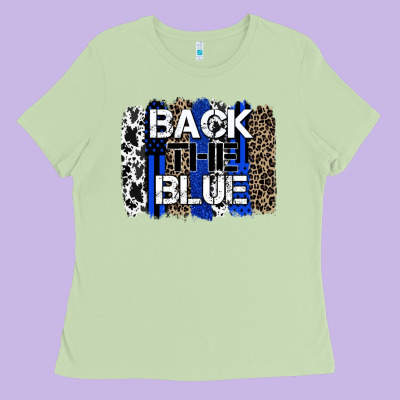 Back The Blue Brushstroke Ladies Tee Designed By Zillion Design Studio