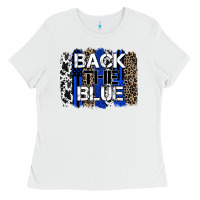 White back the blue brushstroke Ladies Tee - Zillion Design Studio