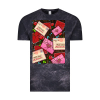 Cloud Black love letters with roses  air Vintage Tee - AdoDesignShop