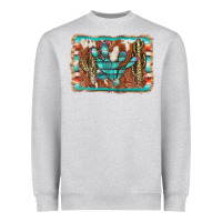 Heather Grey cactus cowhide serape Heavyweight Sweatshirt - AdoDesignShop