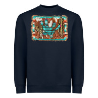 Navy cactus cowhide serape Heavyweight Sweatshirt - AdoDesignShop