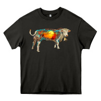 Asphalt charolais bull with desert and leopard Heavy Core Tee - RanaPortraitStore