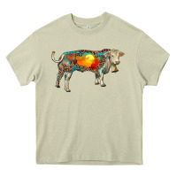 Mossy charolais bull with desert and leopard Heavy Core Tee - RanaPortraitStore