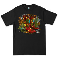 Black christmas cowboy boots Premium Tee - RanaPortraitStore