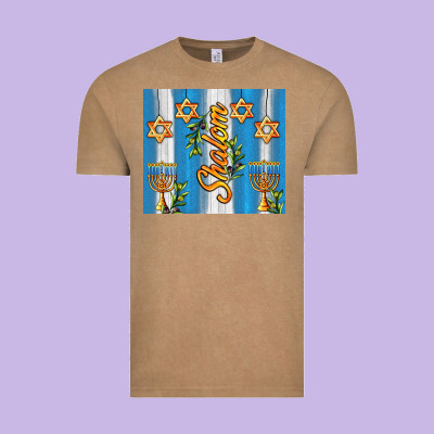 Shalom With Star Of David Vintage Tee Designed By Adodesignshop