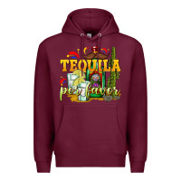 Burgundy Tequila Por Favor Premium Hoodie - texasbilliewilder