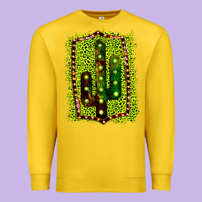 Cactus Leopard Frame Premium Sweatshirt Designed By Bettercallsaul