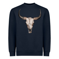 Navy bullskull Heavyweight Sweatshirt - Artiststas